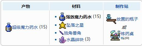 泰拉瑞亚强效魔力药水制作 泰拉瑞亚强效魔力药水怎么做呢