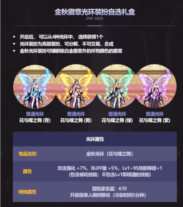 dnf2022金秋套光环 dnf2022金秋套光环哪个好