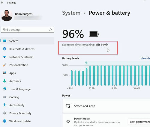 win11怎么显示电池剩余使用时间 win11显示电池剩余使用时间方法